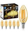 LED Filament pære C35 E14 - 4W, 2200K, Amber - 6 stk. Pak