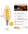 LED Filament pære C35 E14 - 4W, 2200K, Amber - 6 stk. Pak