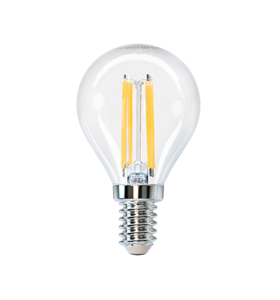 LED Filament pære G45 E14 - 4W, 2700K, Klar - Pakke med 6 stk.