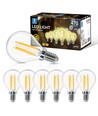 LED Filament pære G45 E14 - 4W, 2700K, Klar - Pakke med 6 stk.