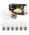 LED Filament pære G45 E27 - 4W, 2700K, Klar, 6-pak