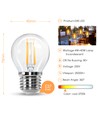 LED Filament pære G45 E27 - 4W, 2700K, Klar, 6-pak