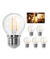 LED Filament pære G45 E27 - 4W, 2700K, Klar, 6-pak