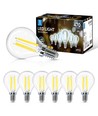 LED Filament pære G45 - E14, 4W, 6500K, Klar - 6 stk.