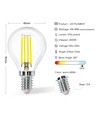 LED Filament pære G45 - E14, 4W, 6500K, Klar - 6 stk.