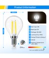 LED Filament pære G45 - E14, 4W, 6500K, Klar - 6 stk.