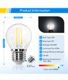 LED Filament pære G45 E27 4W 6500K - Klar, 6 stk.