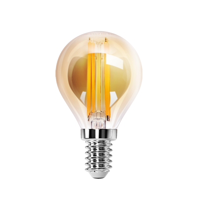 LED Filament pære G45 E14, 4W, 2200K, Amber - Pakke med 6 stk.