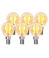 LED Filament pære G45 E14, 4W, 2200K, Amber - Pakke med 6 stk.