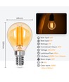 LED Filament pære G45 E14, 4W, 2200K, Amber - Pakke med 6 stk.