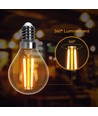 LED Filament pære G45 E14, 4W, 2200K, Amber - Pakke med 6 stk.