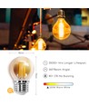 LED Filament pære G45 E27 4W - 2200K Amber - 6 stk. Pak