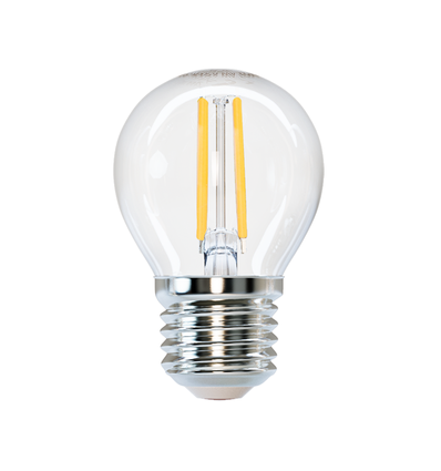 LED Filament pære G45 - E27 6W 2700K - Klar - 6 stk.