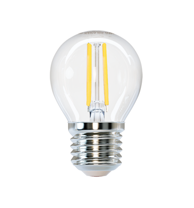 G45 E27 LED-Filament pære, 6W, 6500K, Klar - 6 Stk.