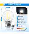 G45 E27 LED-Filament pære, 6W, 6500K, Klar - 6 Stk.