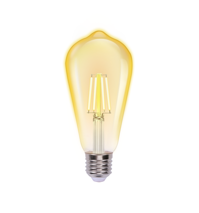 LED Filament pære ST64 E27 - 4W, 2200K Amber - Pakke med 4