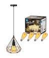 LED Filament pære ST64 E27 - 4W, 2200K Amber - Pakke med 4