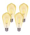 LED Filament pære ST64 E27 - 4W, 2200K Amber - Pakke med 4