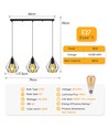 LED Filament pære ST64 E27 - 4W, 2200K Amber - Pakke med 4