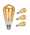 LED Filament pære ST64 E27 - 4W, 2200K Amber - Pakke med 4