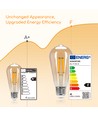 LED Filament pære ST64 E27 - 4W, 2200K Amber - Pakke med 4