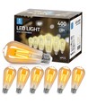 LED Filament pære ST64 E27 4W 2200K Amber - 6 stk