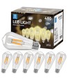 LED Filament pære ST64 E27 4W 2700K Klar - 6 stk