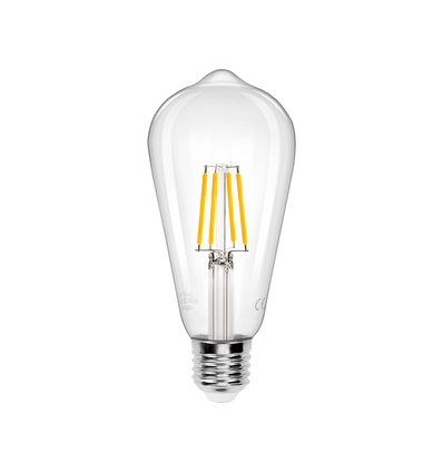 LED Filament pære ST64 E27 4W 2700K Klar - 6 stk