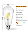 LED Filament pære ST64 E27 4W 2700K Klar - 6 stk