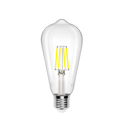 LED Filament pære ST64 E27 4W | 6500K Klar | Pakke med 6 stk