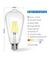 LED Filament pære ST64 E27 4W | 6500K Klar | Pakke med 6 stk