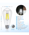 LED Filament pære ST64 E27 4W | 6500K Klar | Pakke med 6 stk