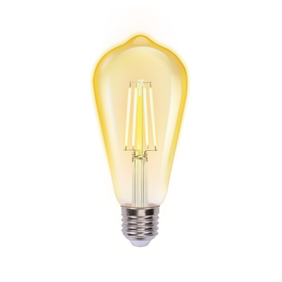 LED Filament pære ST64 E27 8W - 2200K Amber - Pakke med 4 stk - Kulør : Ekstra varm