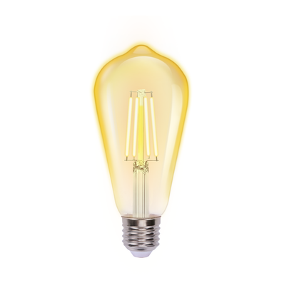 LED Filament pære ST64 E27 8W - 2200K Amber - Pakke med 4 stk