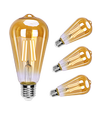 LED Filament pære ST64 E27 8W - 2200K Amber - Pakke med 4 stk