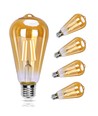 LED Filament pære ST64 E27 8W - 2200K Amber - Pakke med 4 stk