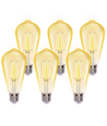 LED Filament pære ST64 E27, 8W, 2200K, Amber - Pakke med 6 stk.