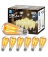 LED Filament pære ST64 E27, 8W, 2200K, Amber - Pakke med 6 stk.