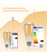 LED Filament pære ST64 E27, 8W, 2200K, Amber - Pakke med 6 stk.