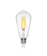 LED Filament pære ST64 E27 8W, 2700K, Klar - 6 stk