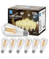 LED Filament pære ST64 E27 8W, 2700K, Klar - 6 stk