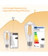 LED Filament pære ST64 E27 8W, 2700K, Klar - 6 stk