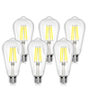 LED-Filament pære ST64 E27, 8W, 6500K, Klar - Pakke med 6 stk.