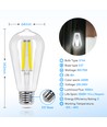 LED-Filament pære ST64 E27, 8W, 6500K, Klar - Pakke med 6 stk.