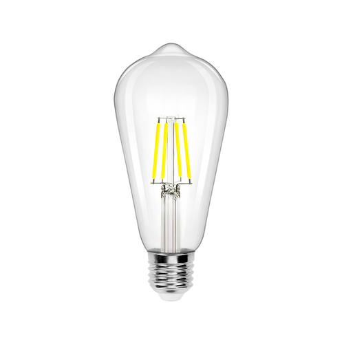 LED-Filament pære ST64 E27 - 6W | 6500K | Klar | 6 Stk.