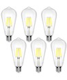 LED-Filament pære ST64 E27 - 6W | 6500K | Klar | 6 Stk.