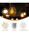 LED Filament pære A60 E27 6W, 2700K, Klar - 6 stk.