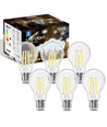 LED Filament pære A60 E27 - 8W, 6500K, Klar - 6 stk.