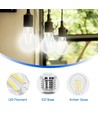 LED Filament pære A60 E27 - 8W, 6500K, Klar - 6 stk.