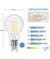 LED Filament pære A60 E27 - 8W, 6500K, Klar - 6 stk.